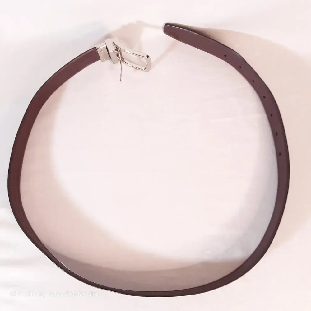 💎LC Liz Claiborne Reversibe Unisex 30-32 Waist Black And Stitched Brown